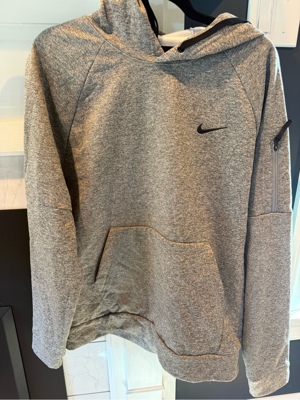 Nike Men's Heather Gray Crewneck Hoodie Sweatshirt